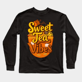 Sweet Tea Vibes Girls Southern Funny Summer Drink iced Tea Long Sleeve T-Shirt